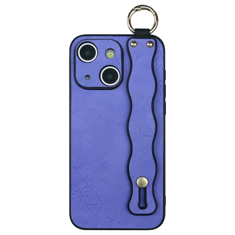 For iPhone 14 Plus Wavy Wristband Bracket TPU Phone Case