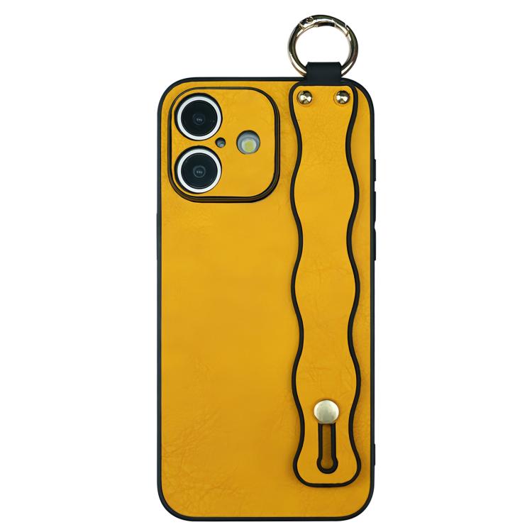 For iPhone 16 Plus Wavy Wristband Bracket TPU Phone Case