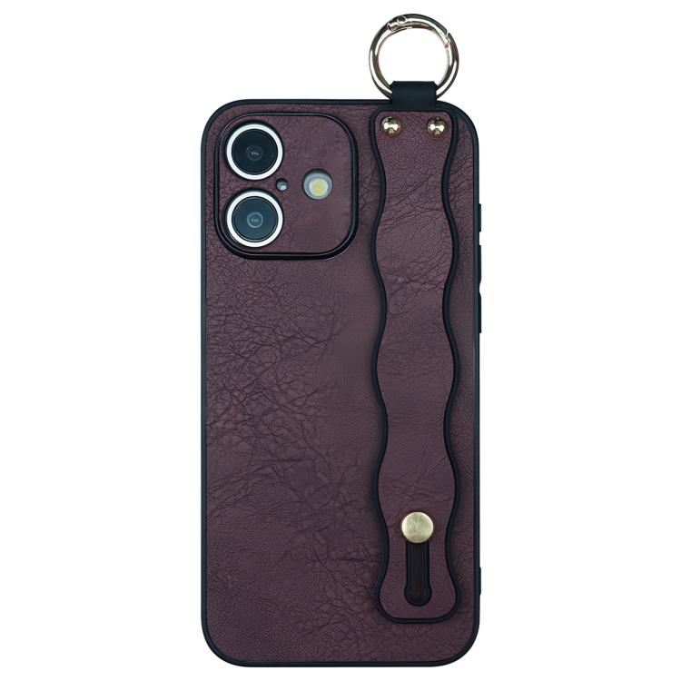 For iPhone 16 Plus Wavy Wristband Bracket TPU Phone Case
