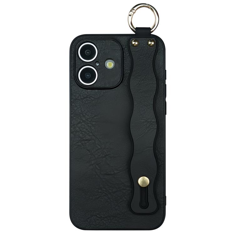 For iPhone 16 Wavy Wristband Bracket TPU Phone Case