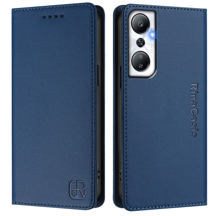 For Infinix Hot 20 4G RC01 Dual-Folded Magnetic Suction RFID Leather Phone Case