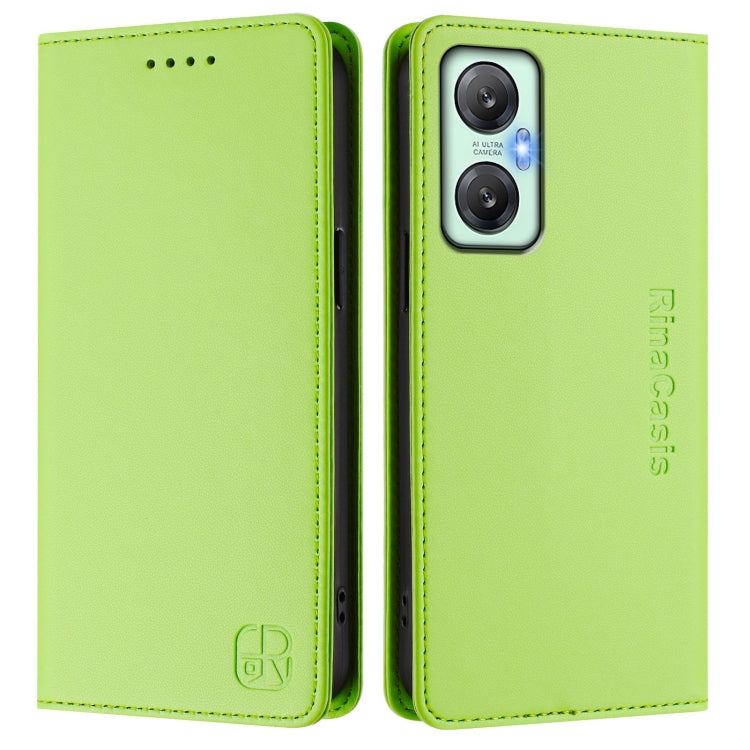 For Infinix Hot 20 5G RC01 Dual-Folded Magnetic Suction RFID Leather Phone Case