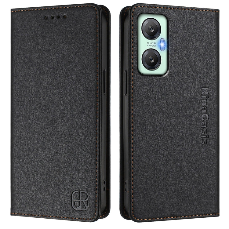 For Infinix Hot 20 5G RC01 Dual-Folded Magnetic Suction RFID Leather Phone Case