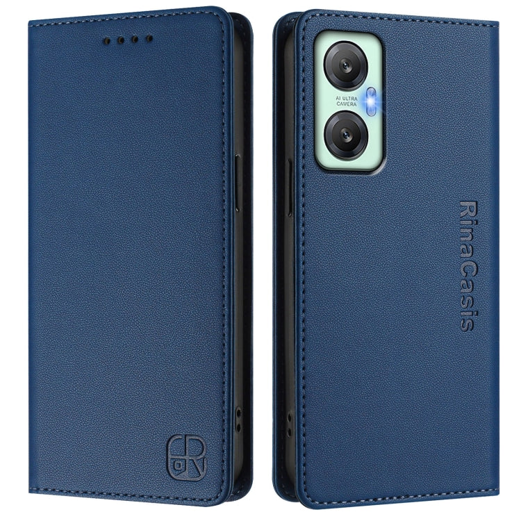 For Infinix Hot 20 5G RC01 Dual-Folded Magnetic Suction RFID Leather Phone Case