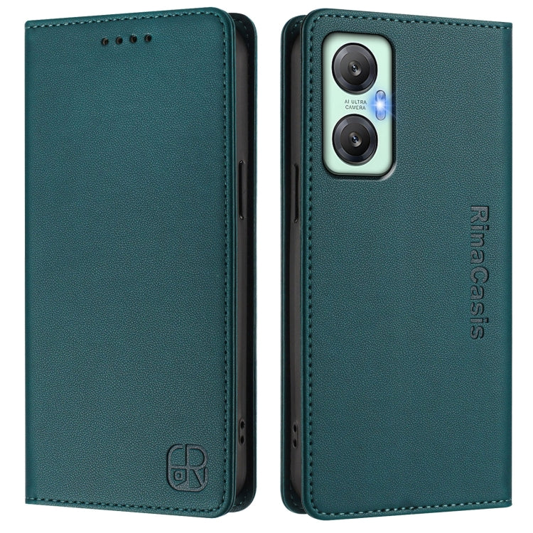 For Infinix Hot 20 5G RC01 Dual-Folded Magnetic Suction RFID Leather Phone Case
