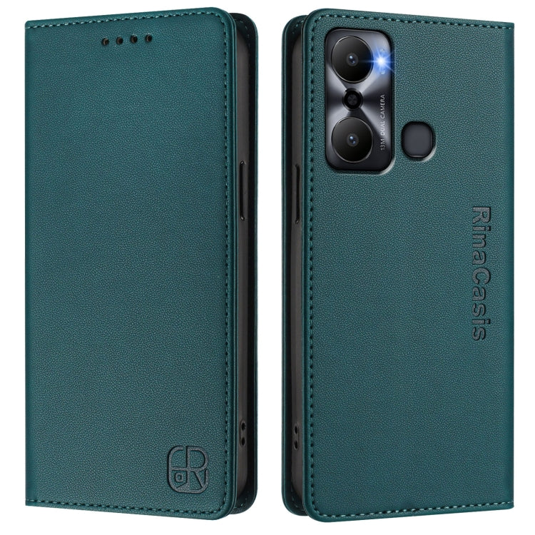For Infinix Hot 20 Play RC01 Dual-Folded Magnetic Suction RFID Leather Phone Case
