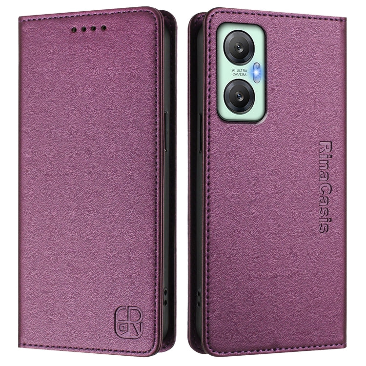 For Infinix Hot 20S / Hot 20 Pro RC01 Dual-Folded Magnetic Suction RFID Leather Phone Case