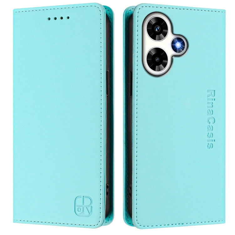 For Infinix Hot 30 4G RC01 Dual-Folded Magnetic Suction RFID Leather Phone Case