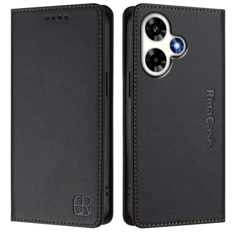 For Infinix Hot 30 4G RC01 Dual-Folded Magnetic Suction RFID Leather Phone Case
