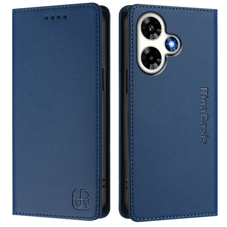 For Infinix Hot 30 4G RC01 Dual-Folded Magnetic Suction RFID Leather Phone Case