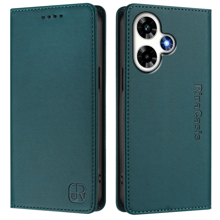 For Infinix Hot 30 4G RC01 Dual-Folded Magnetic Suction RFID Leather Phone Case