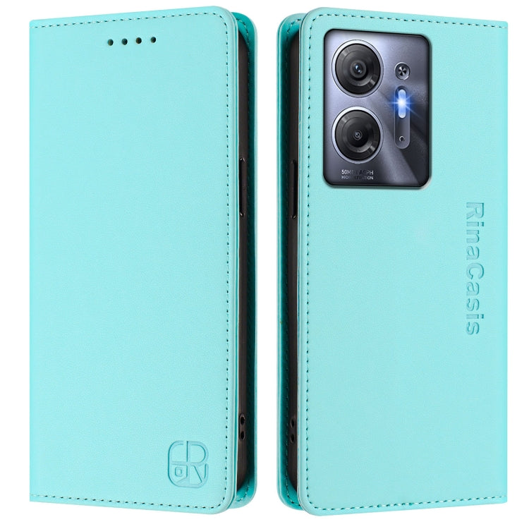For Infinix Hot 30 5G RC01 Dual-Folded Magnetic Suction RFID Leather Phone Case