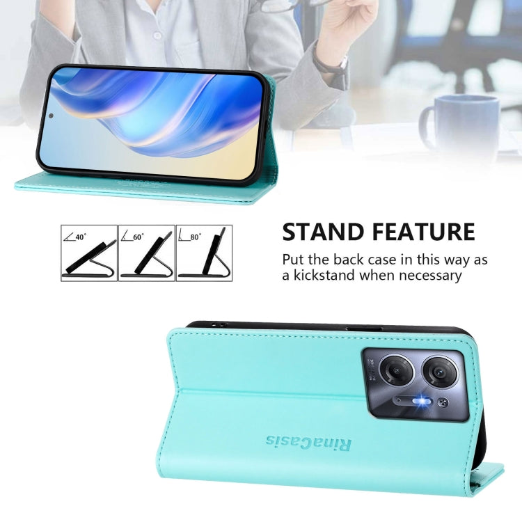 For Infinix Hot 30 5G RC01 Dual-Folded Magnetic Suction RFID Leather Phone Case