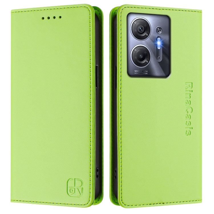 For Infinix Hot 30 5G RC01 Dual-Folded Magnetic Suction RFID Leather Phone Case