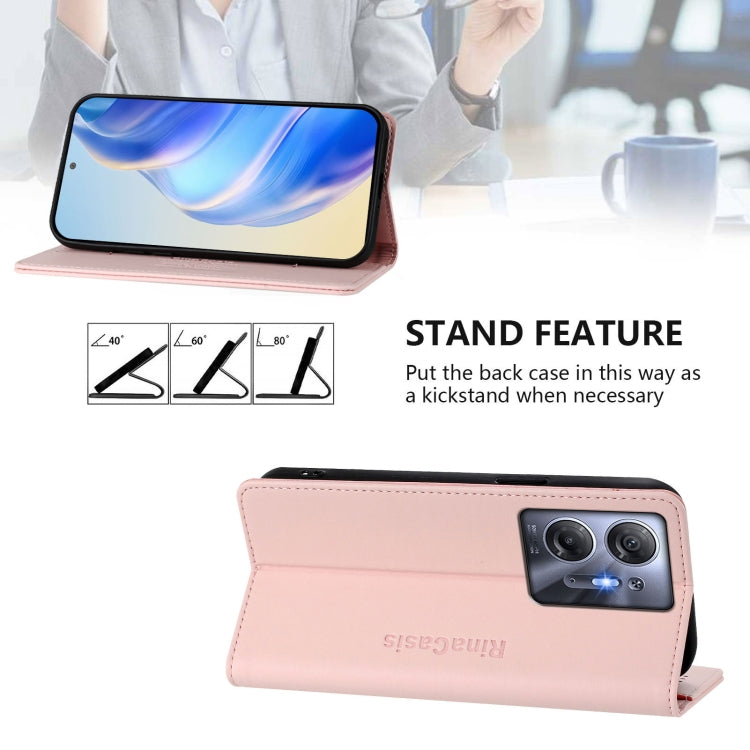 For Infinix Hot 30 5G RC01 Dual-Folded Magnetic Suction RFID Leather Phone Case