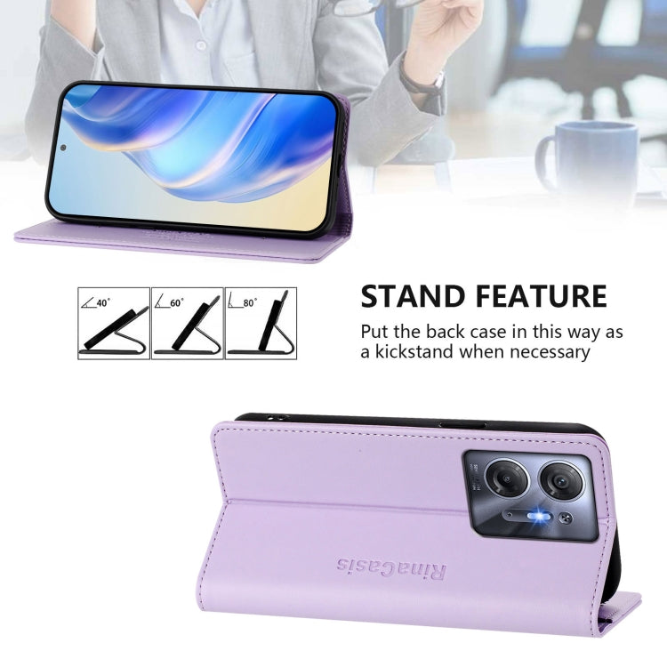For Infinix Hot 30 5G RC01 Dual-Folded Magnetic Suction RFID Leather Phone Case
