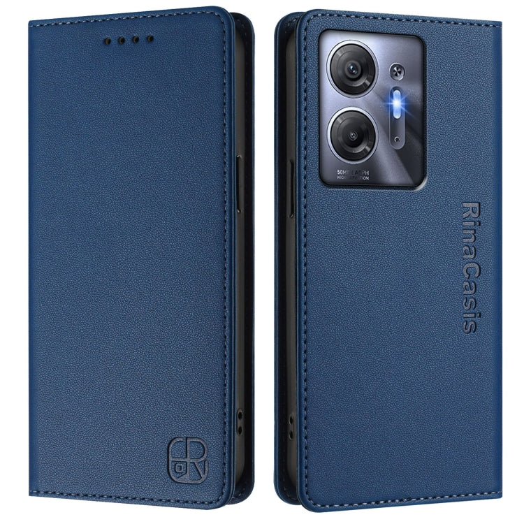 For Infinix Hot 30 5G RC01 Dual-Folded Magnetic Suction RFID Leather Phone Case