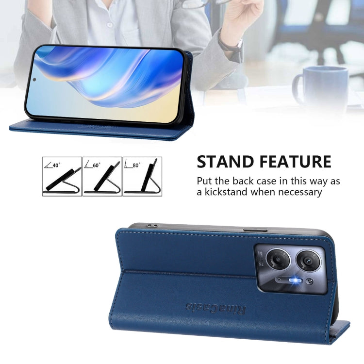 For Infinix Hot 30 5G RC01 Dual-Folded Magnetic Suction RFID Leather Phone Case