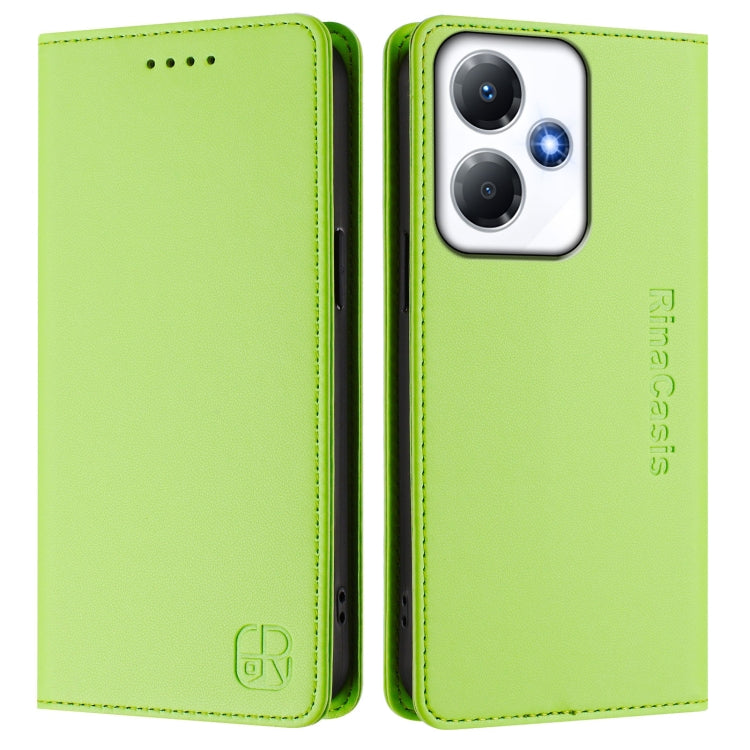 For Infinix Hot 30 Play 4G / NFC 4G RC01 Dual-Folded Magnetic Suction RFID Leather Phone Case