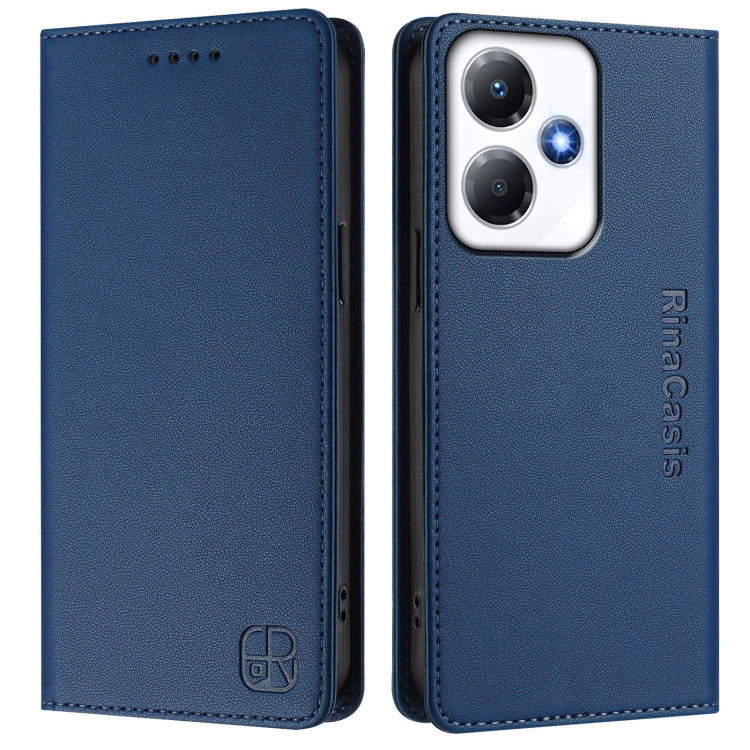 For Infinix Hot 30 Play 4G / NFC 4G RC01 Dual-Folded Magnetic Suction RFID Leather Phone Case