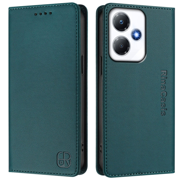 For Infinix Hot 30 Play 4G / NFC 4G RC01 Dual-Folded Magnetic Suction RFID Leather Phone Case