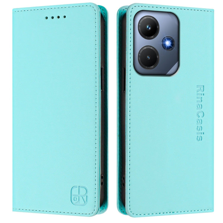 For Infinix Hot 30i / X669 RC01 Dual-Folded Magnetic Suction RFID Leather Phone Case