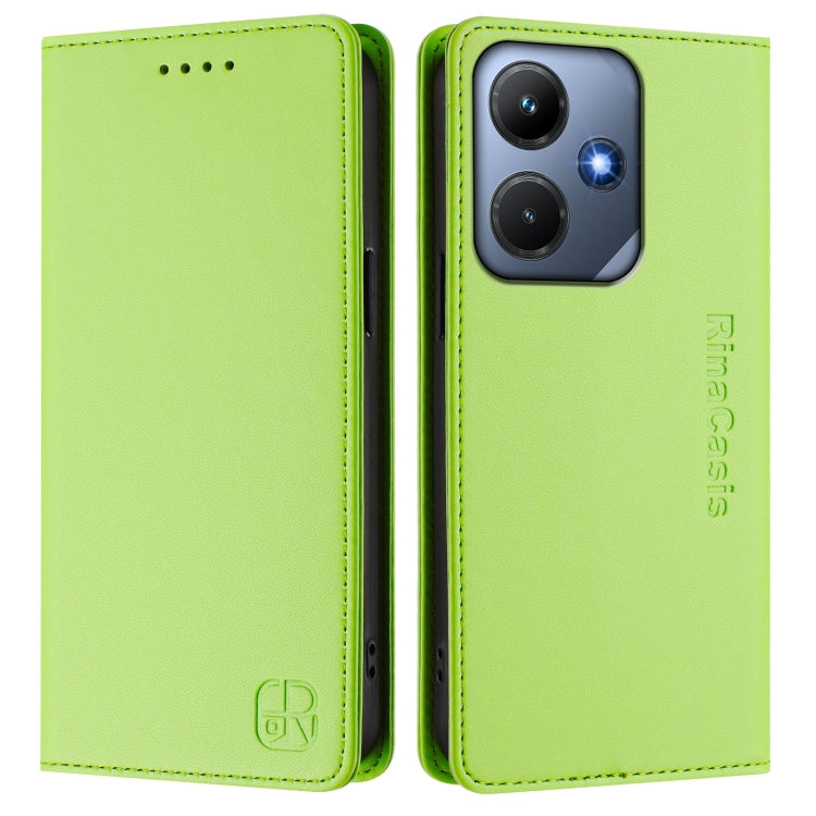 For Infinix Hot 30i / X669 RC01 Dual-Folded Magnetic Suction RFID Leather Phone Case