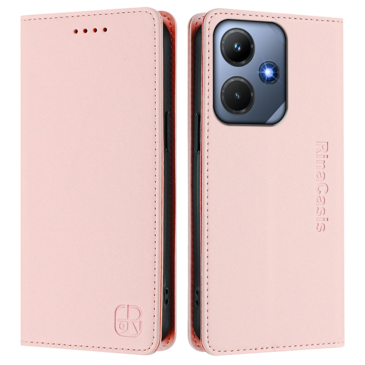 For Infinix Hot 30i / X669 RC01 Dual-Folded Magnetic Suction RFID Leather Phone Case