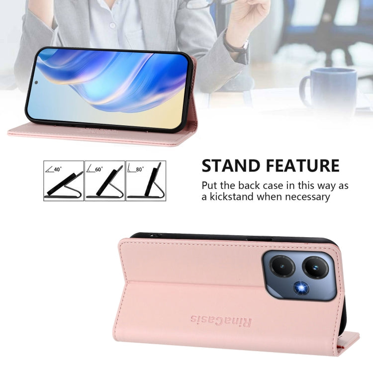 For Infinix Hot 30i / X669 RC01 Dual-Folded Magnetic Suction RFID Leather Phone Case