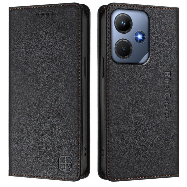 For Infinix Hot 30i / X669 RC01 Dual-Folded Magnetic Suction RFID Leather Phone Case