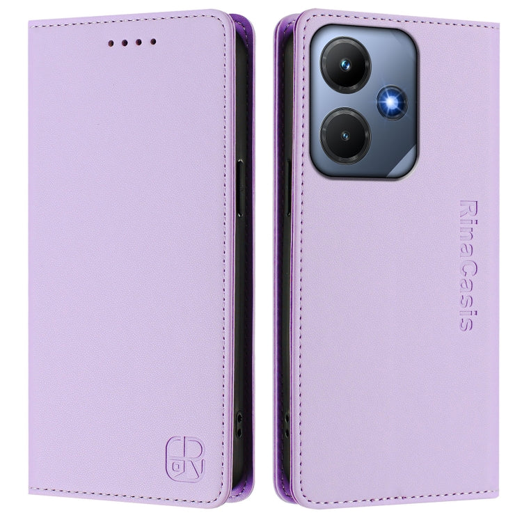 For Infinix Hot 30i / X669 RC01 Dual-Folded Magnetic Suction RFID Leather Phone Case