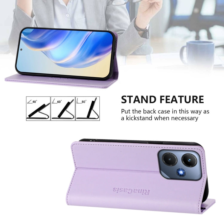 For Infinix Hot 30i / X669 RC01 Dual-Folded Magnetic Suction RFID Leather Phone Case