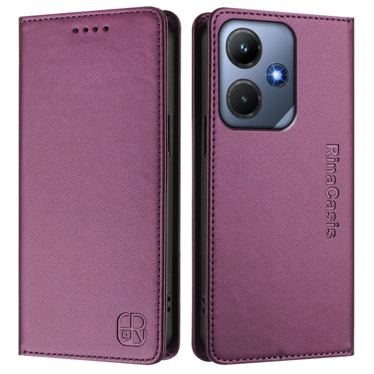 For Infinix Hot 30i / X669 RC01 Dual-Folded Magnetic Suction RFID Leather Phone Case