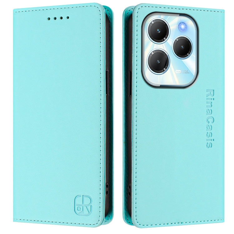 For Infinix Hot 40 4G / Hot 40 Play RC01 Dual-Folded Magnetic Suction RFID Leather Phone Case