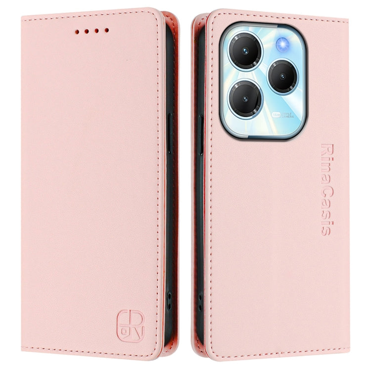 For Infinix Hot 40 4G / Hot 40 Play RC01 Dual-Folded Magnetic Suction RFID Leather Phone Case