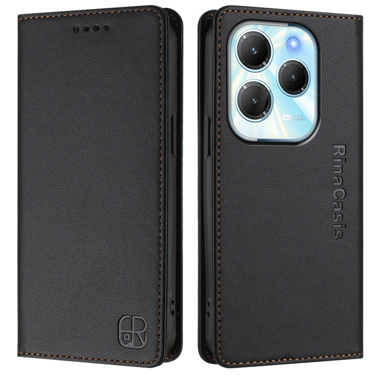 For Infinix Hot 40 4G / Hot 40 Play RC01 Dual-Folded Magnetic Suction RFID Leather Phone Case