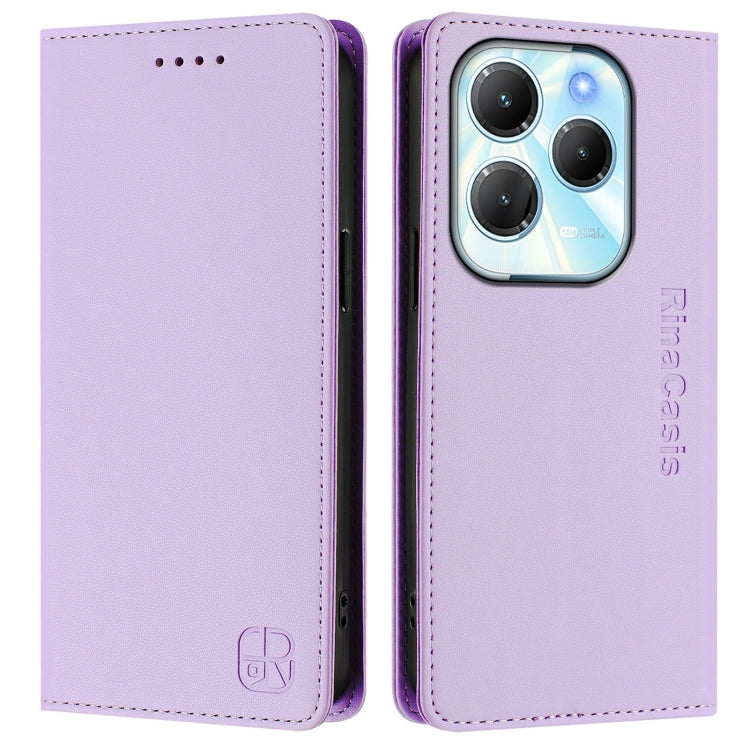 For Infinix Hot 40 4G / Hot 40 Play RC01 Dual-Folded Magnetic Suction RFID Leather Phone Case