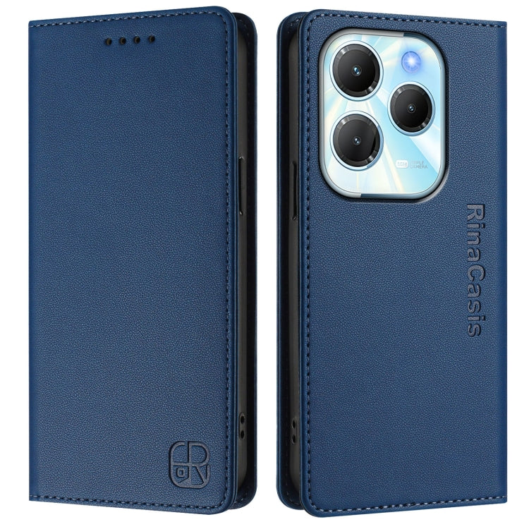 For Infinix Hot 40 4G / Hot 40 Play RC01 Dual-Folded Magnetic Suction RFID Leather Phone Case