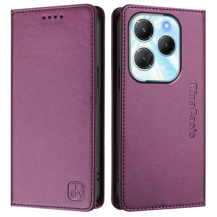 For Infinix Hot 40 4G / Hot 40 Play RC01 Dual-Folded Magnetic Suction RFID Leather Phone Case