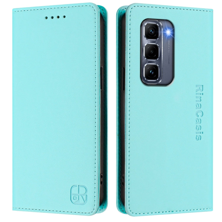 For Infinix Hot 50 Pro+ 4G RC01 Dual-Folded Magnetic Suction RFID Leather Phone Case