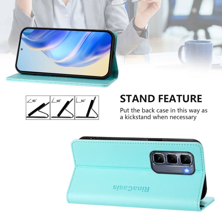 For Infinix Hot 50 Pro+ 4G RC01 Dual-Folded Magnetic Suction RFID Leather Phone Case
