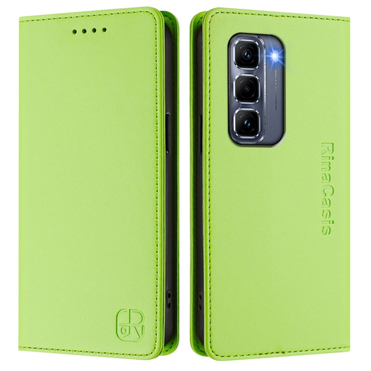 For Infinix Hot 50 Pro+ 4G RC01 Dual-Folded Magnetic Suction RFID Leather Phone Case