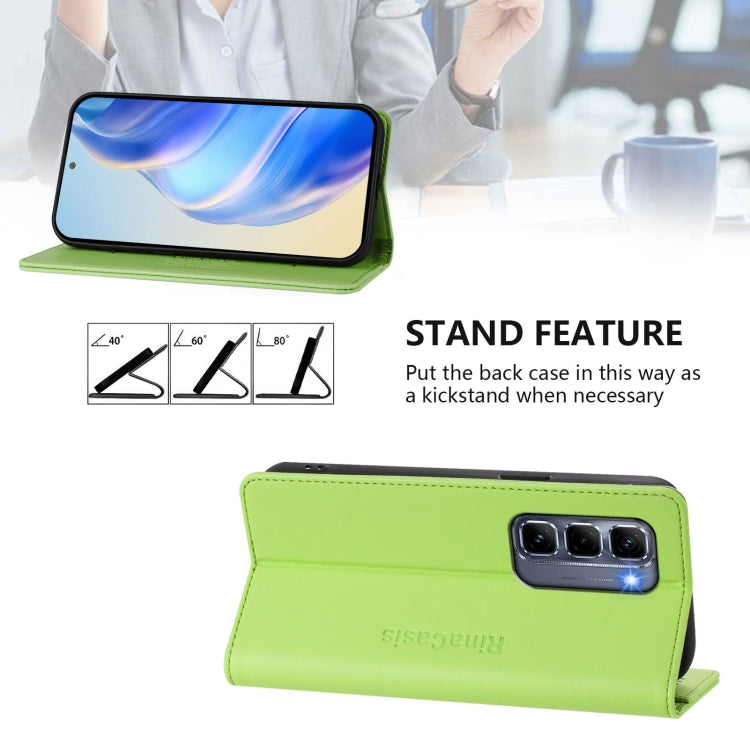 For Infinix Hot 50 Pro+ 4G RC01 Dual-Folded Magnetic Suction RFID Leather Phone Case