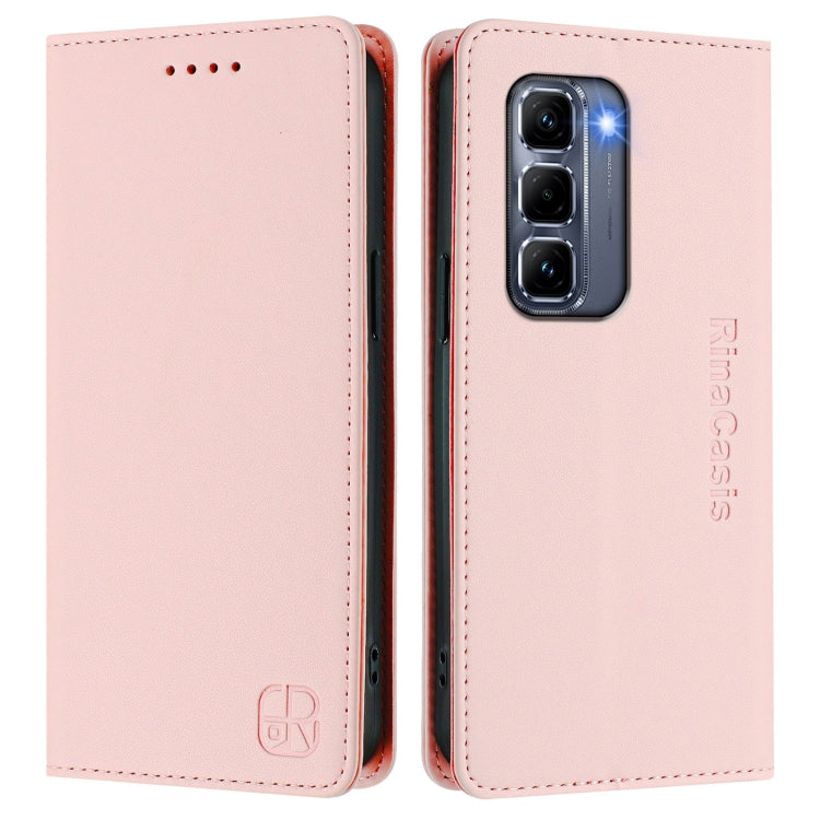 For Infinix Hot 50 Pro+ 4G RC01 Dual-Folded Magnetic Suction RFID Leather Phone Case