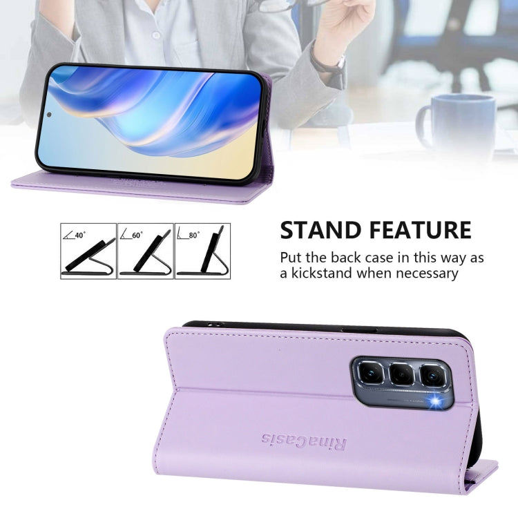 For Infinix Hot 50 Pro+ 4G RC01 Dual-Folded Magnetic Suction RFID Leather Phone Case