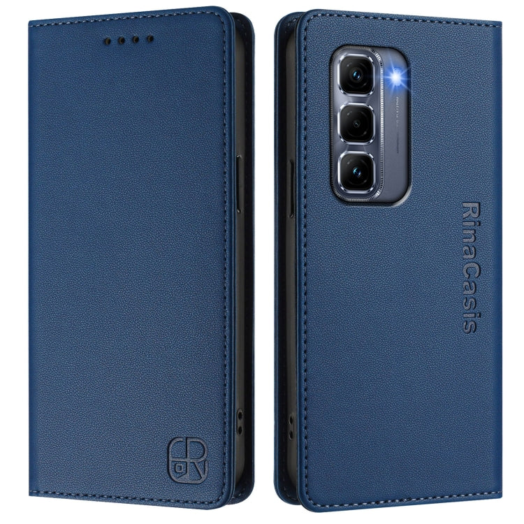 For Infinix Hot 50 Pro+ 4G RC01 Dual-Folded Magnetic Suction RFID Leather Phone Case