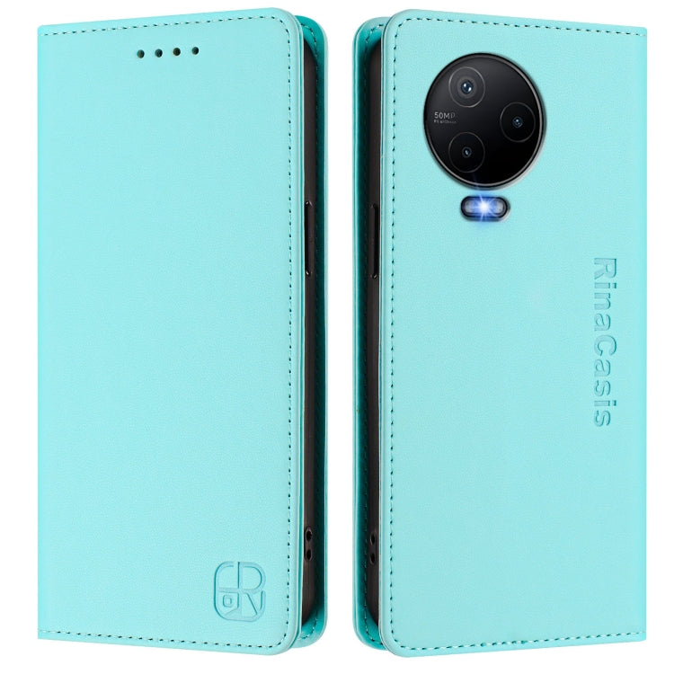 For Infinix Note 12 4G / 12 Pro 4G RC01 Dual-Folded Magnetic Suction RFID Leather Phone Case
