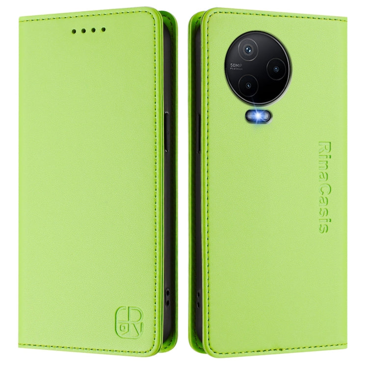 For Infinix Note 12 4G / 12 Pro 4G RC01 Dual-Folded Magnetic Suction RFID Leather Phone Case