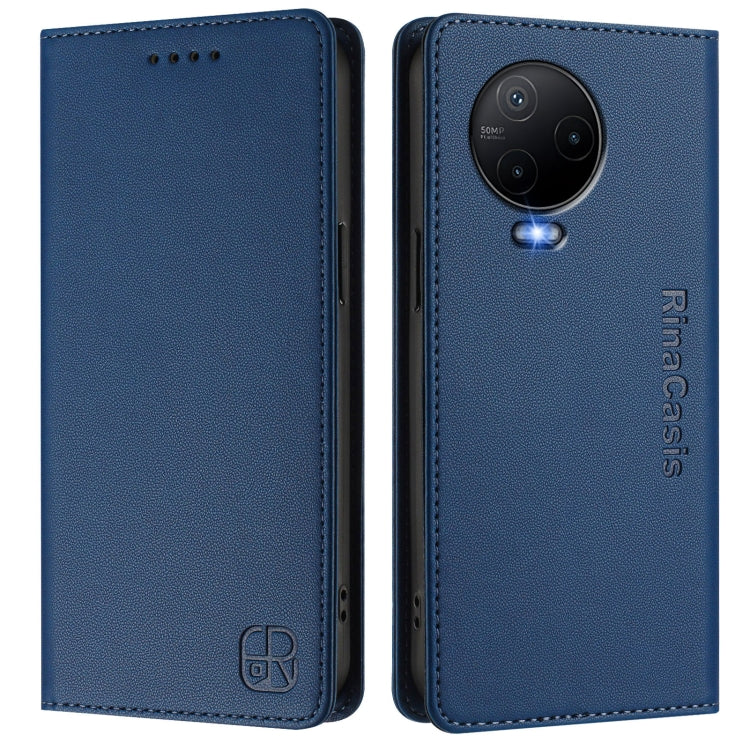 For Infinix Note 12 4G / 12 Pro 4G RC01 Dual-Folded Magnetic Suction RFID Leather Phone Case