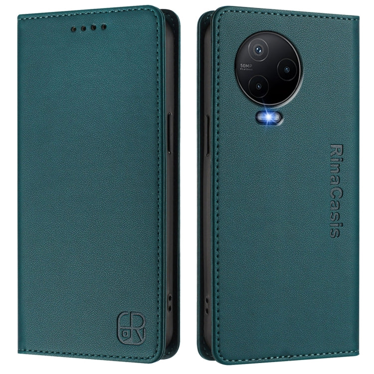 For Infinix Note 12 4G / 12 Pro 4G RC01 Dual-Folded Magnetic Suction RFID Leather Phone Case